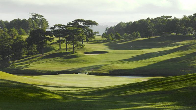 The beautiful par-4 10th hole at historic Dalat Palace Golf Club. 